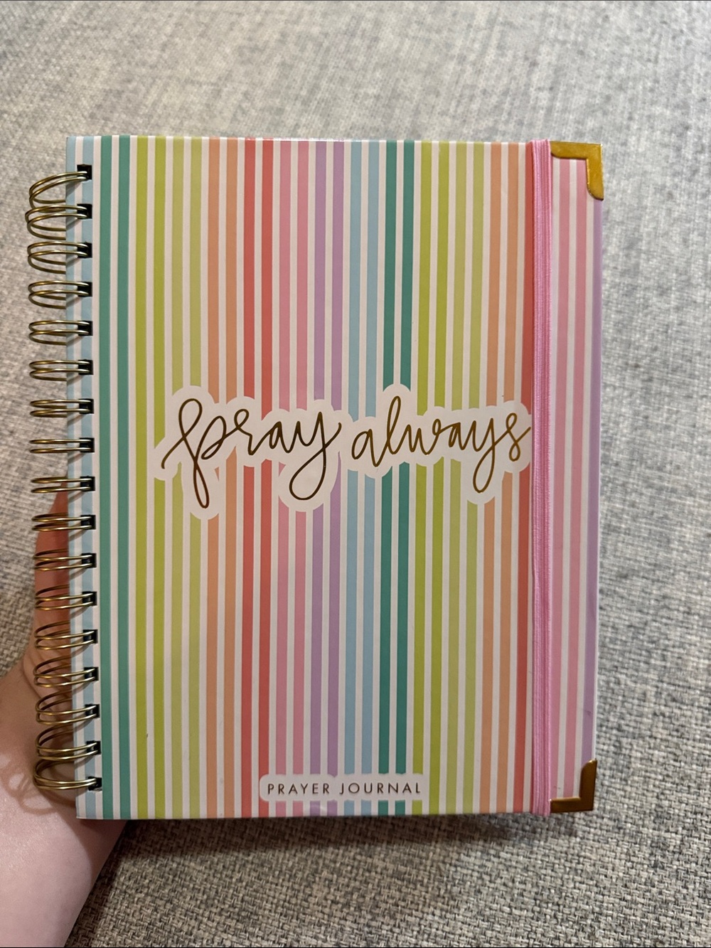 Prayer Always Rainbow Stripe Prayer Journal - Pink Accent